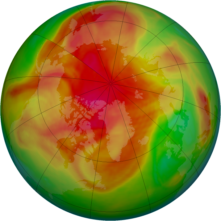 Arctic ozone map for 08 April 2015